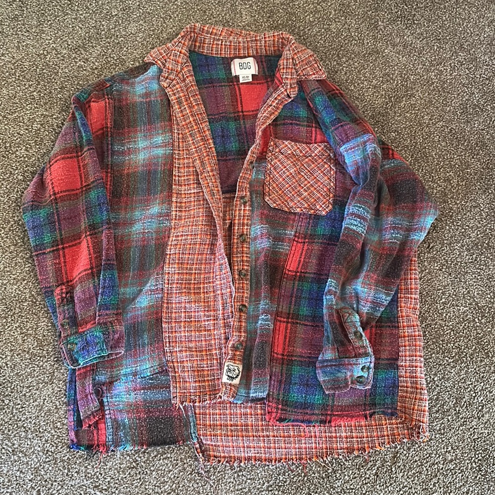 Urban outfitters patch work flannel